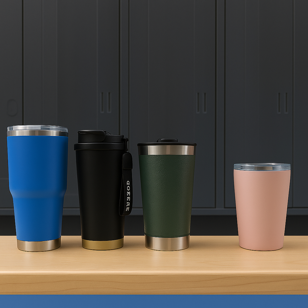 Premium Assorted Metal and Plastic Travel Mug Tumbler Cup, Tumbler (1 Pc / Mixed Design)
