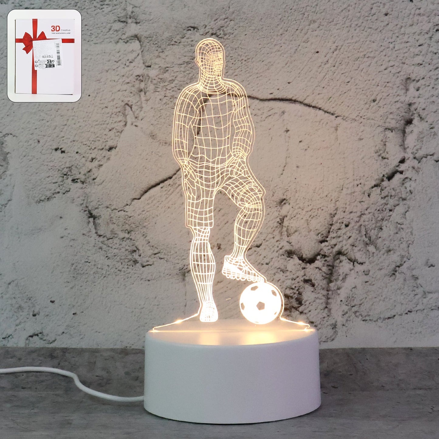 3D Illusion LED Night Lamp with Gaming Controller Design