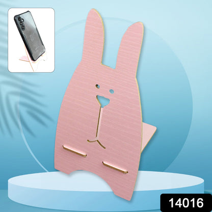 Wooden Rabbit Design Phone Stand 