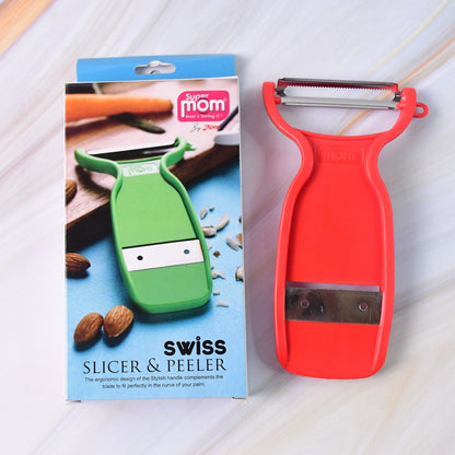 Supermom Swiss 2-in-1 Slicer & Peeler with Ultra Sharp Stainless Steel Blades