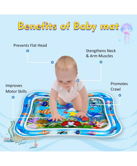 Baby Kids Water Play Mat Toys Inflatable Tummy Time Leakproof Water Play Mat