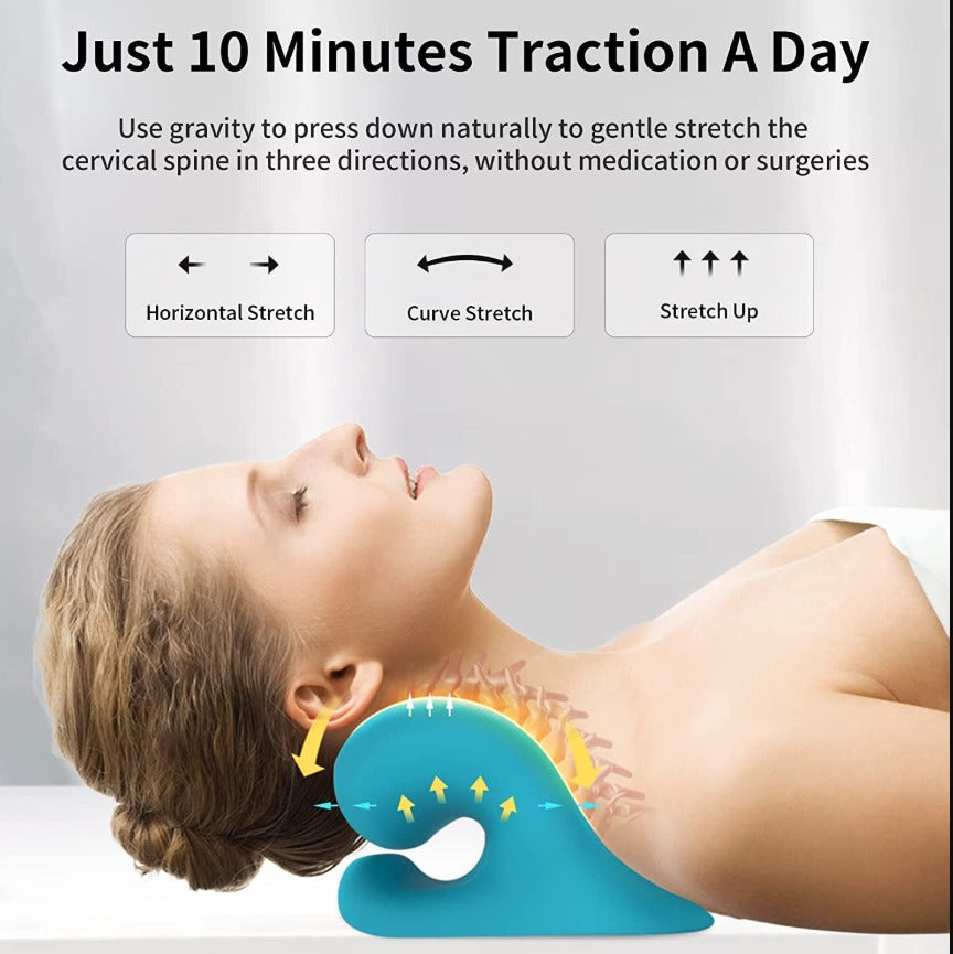 Neck Stretcher Neck Stretcher, Neck and Shoulder Relaxer, Cervical Traction Device Massager (Blue)
