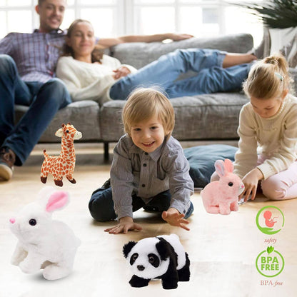 Interactive Hopping & Walking Plush Rabbit Toy for Kids - Soft & Engaging!