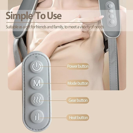 Neck Massager for Cervical Pain Relief / Electric Deep Tissue Shiatsu with Infrared Heat Therapy