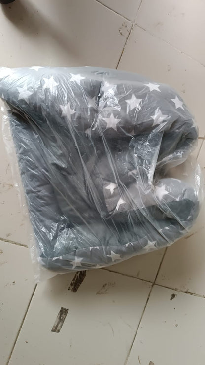 3XL Extra-Large Star Pattern Round Pet Bed for Cats & Small Dogs