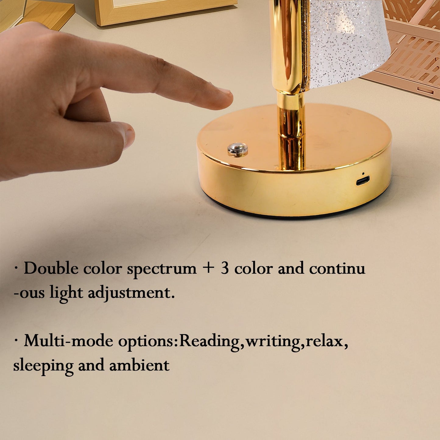 Modern Luxury Crystal LED Double Shade Table Lamp (1 Pc)