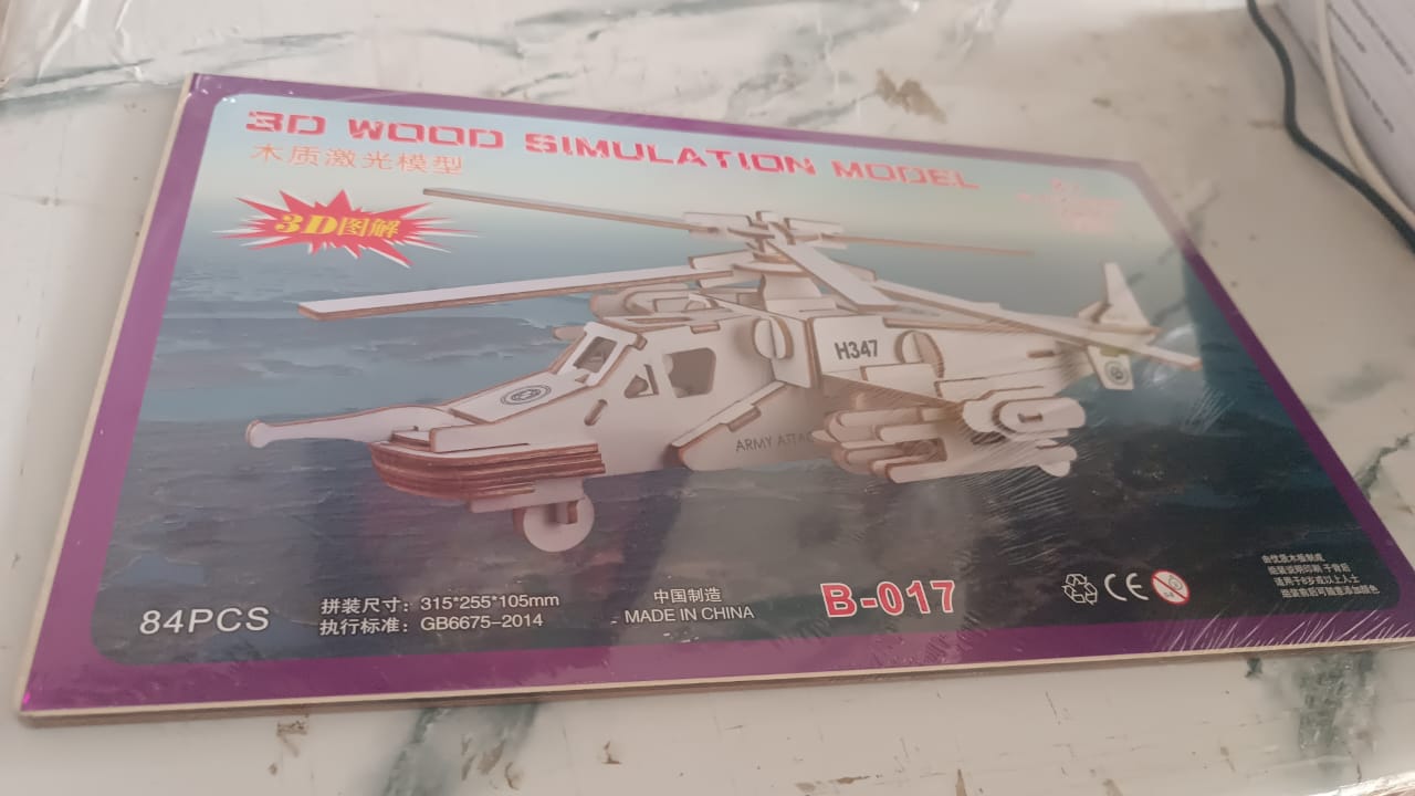 3D Wooden Aircraft Puzzle DIY Assembly Kit (Mix Design – 1 Set)